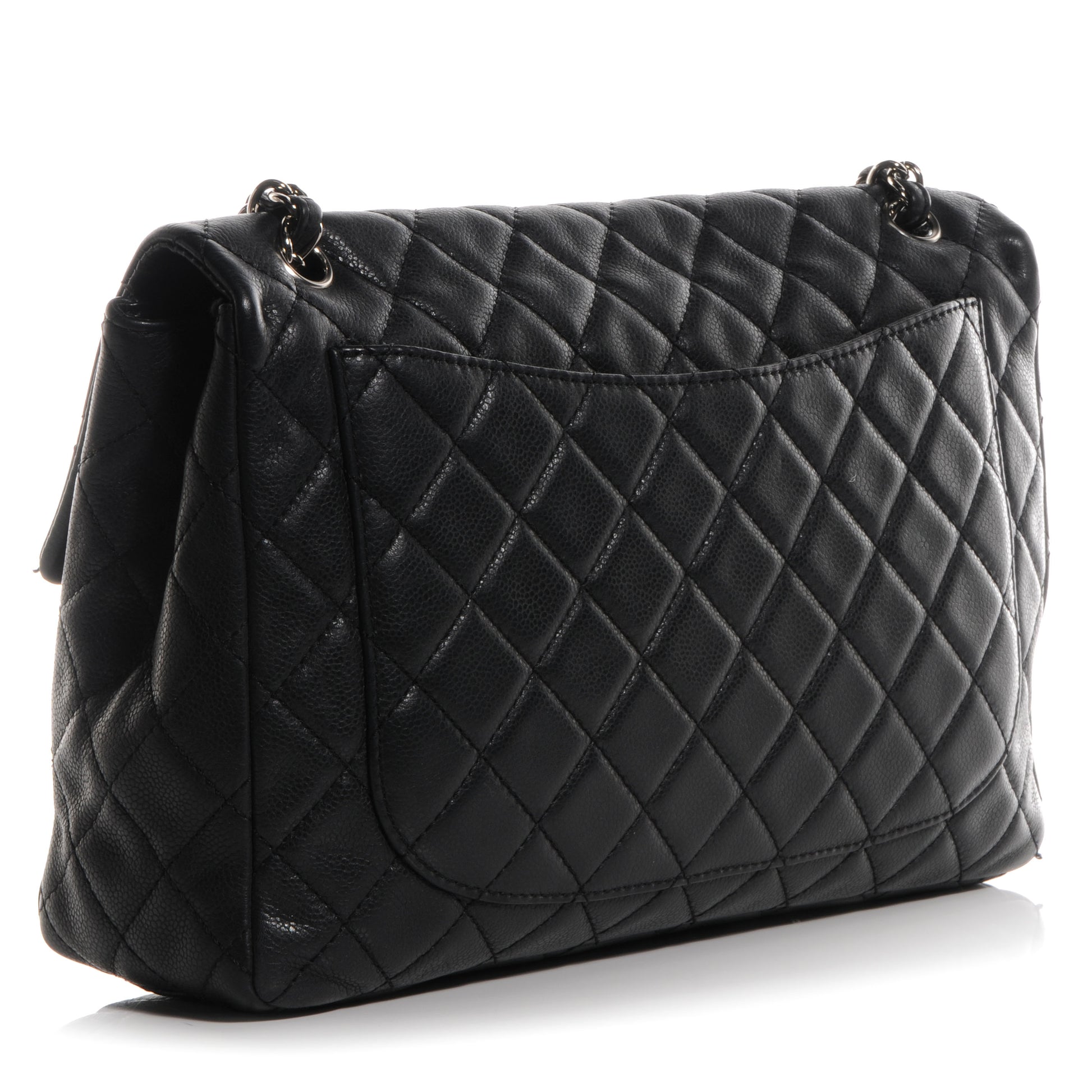 Chanel Washed Caviar Maxi Single Flap Black 3 of 7