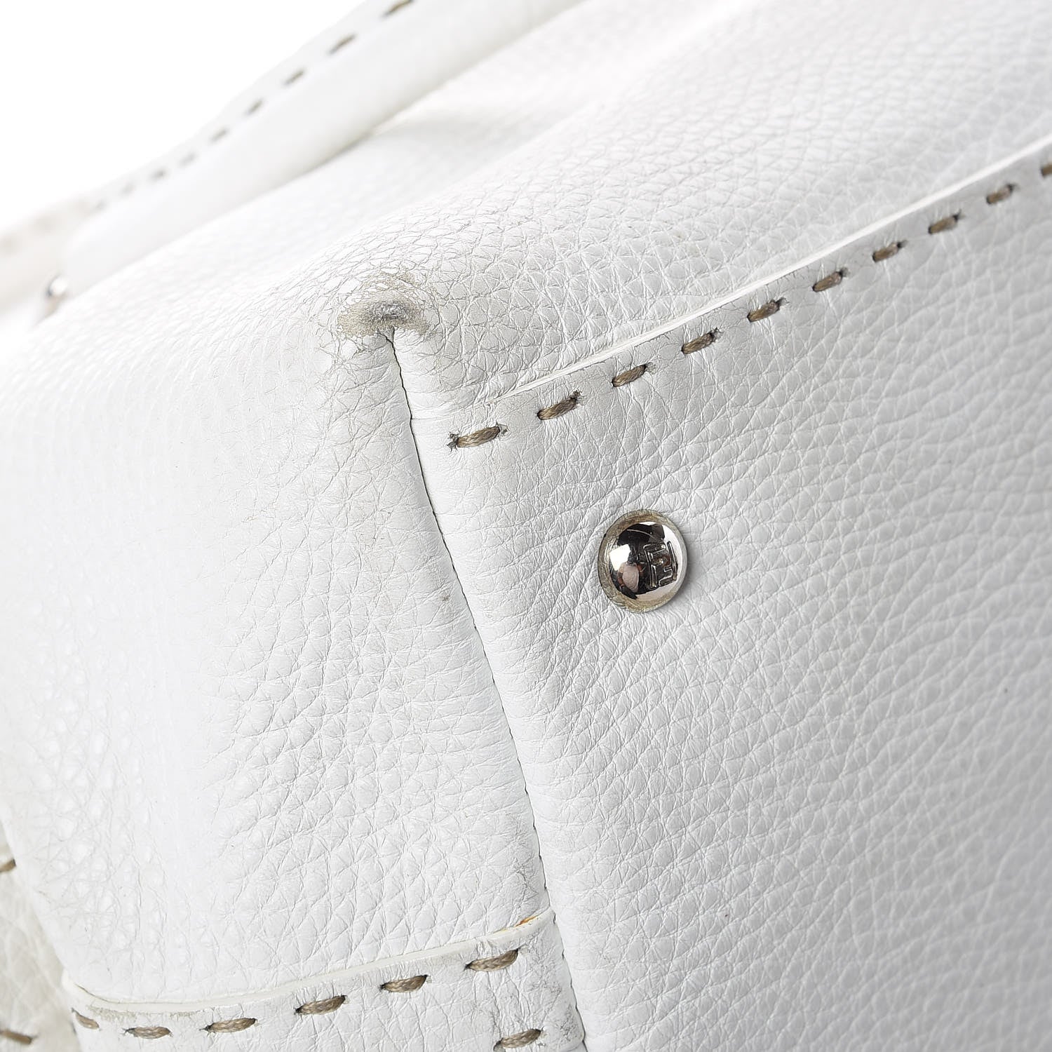 Fendi Calfskin Romano Selleria Adele 1328 Bag White 29 of 38