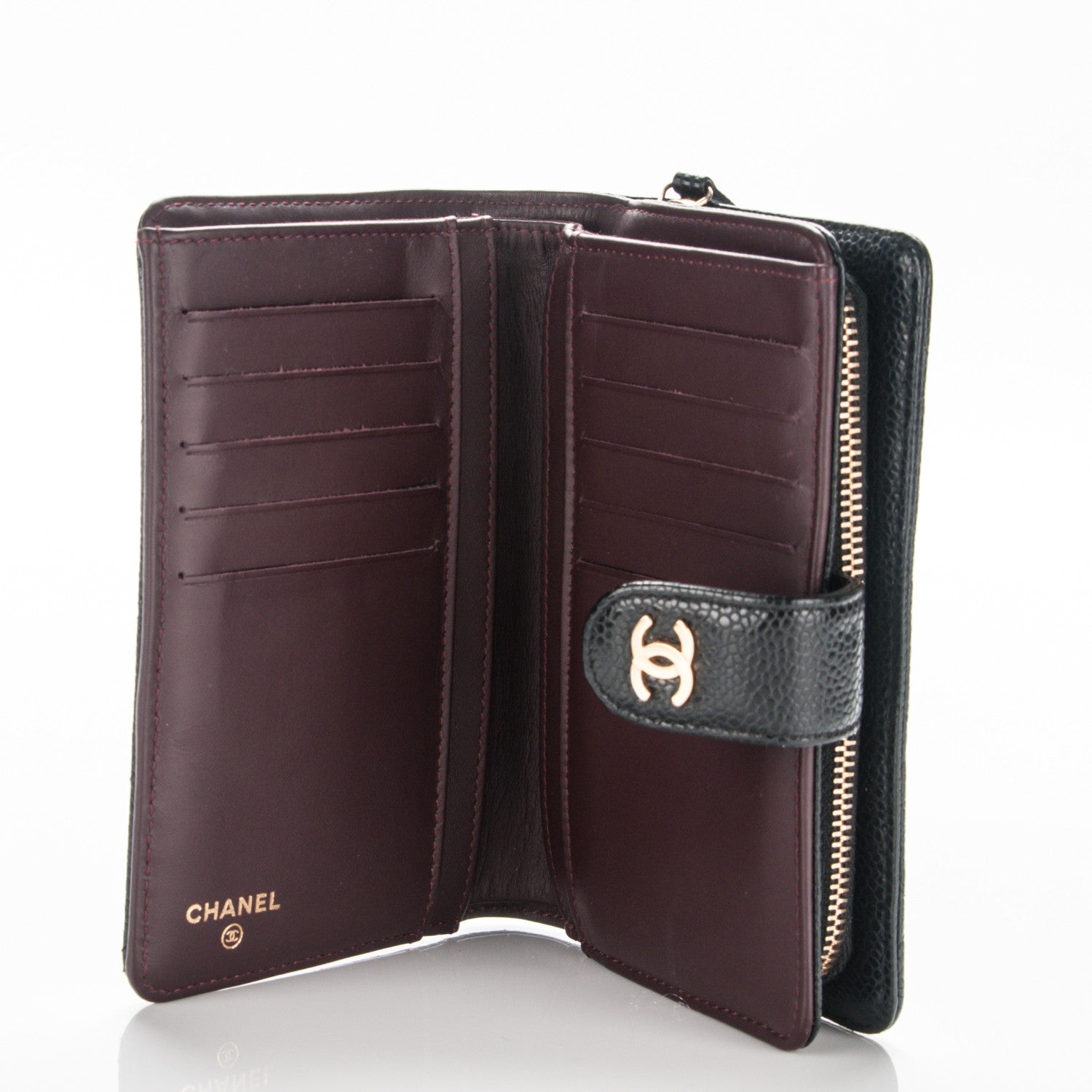 Chanel Caviar Quilted Zipped Pocket Wallet Black 5 of 7