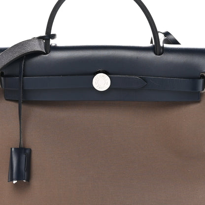 Hermes Toile Officier Vache Hunter Herbag Zip 31 PM Etoupe Bleu Indigo 9 of 11