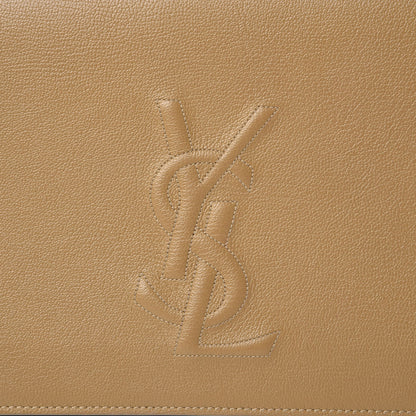 Saint Laurent Calfskin Monogram Large Belle De Jour Clutch Beige 7 of 9