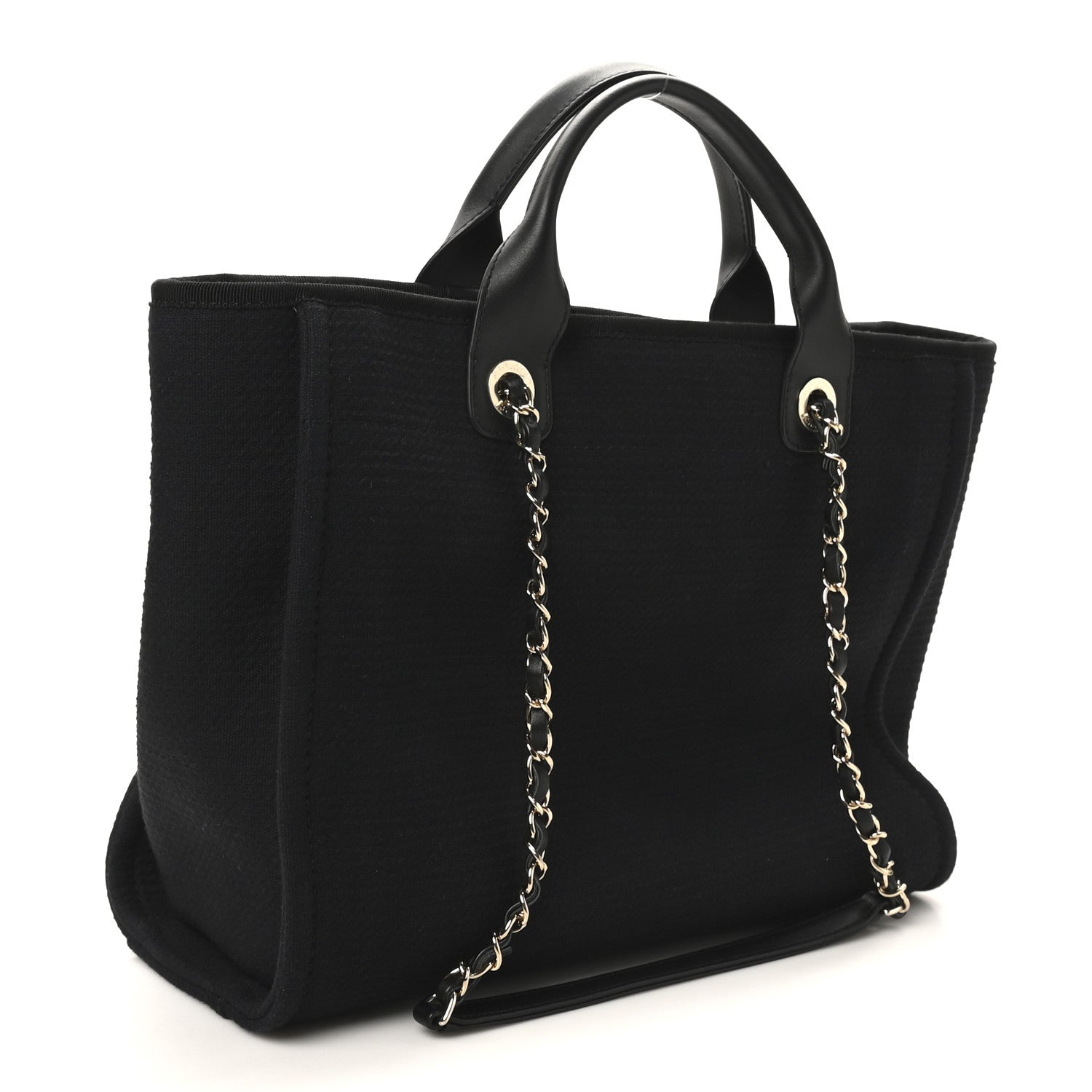 Chanel Mixed Fibers Small Deauville Tote Black 4 of 11
