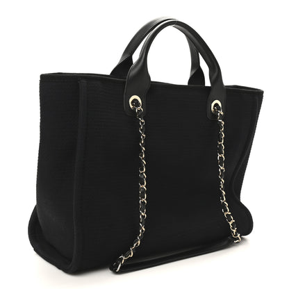 Chanel Mixed Fibers Small Deauville Tote Black 4 of 11