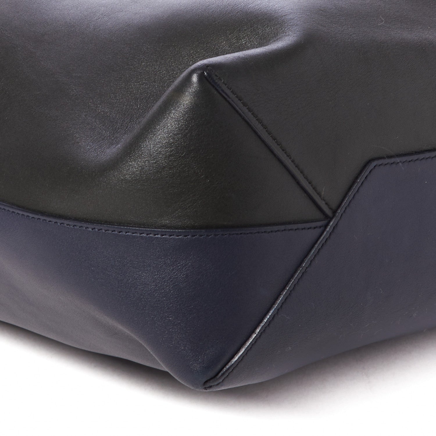 Celine Shiny Smooth Calfskin Small Twisted Cabas Navy Dark Green 5 of 7