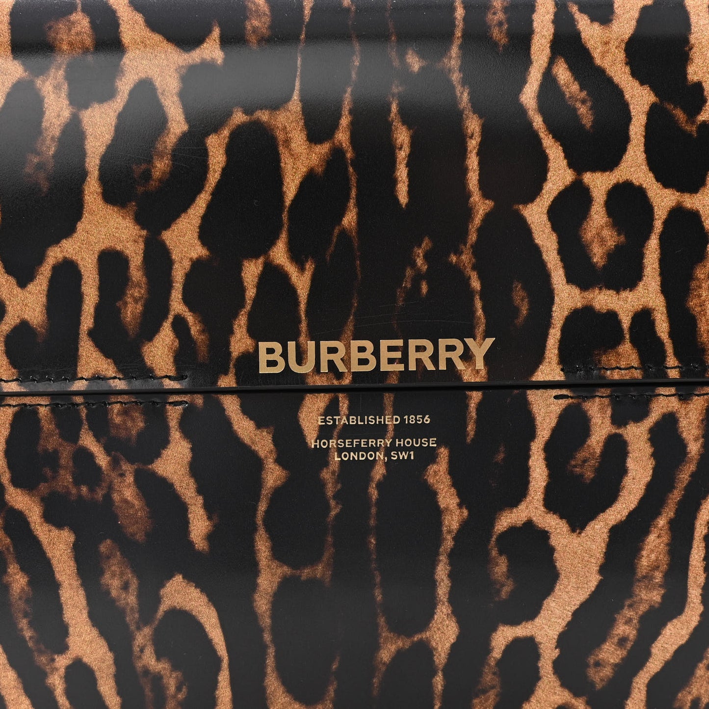 Calfskin Leopard Large Grace Bag Dark Mustard