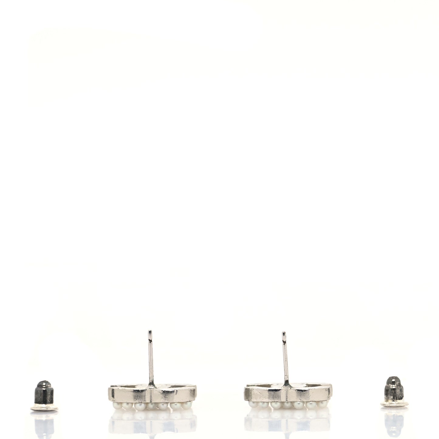 Pearl CC Earrings Silver