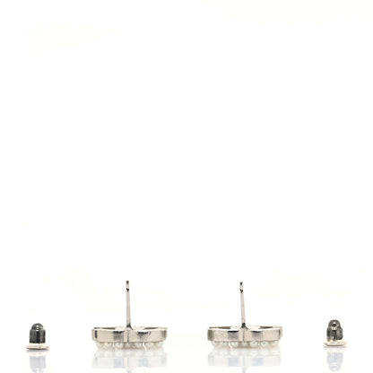 Chanel Pearl CC Earrings Silver 4 of 4
