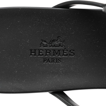 Hermes Rubber Womens Egerie Sandals 41 Black 7 of 9