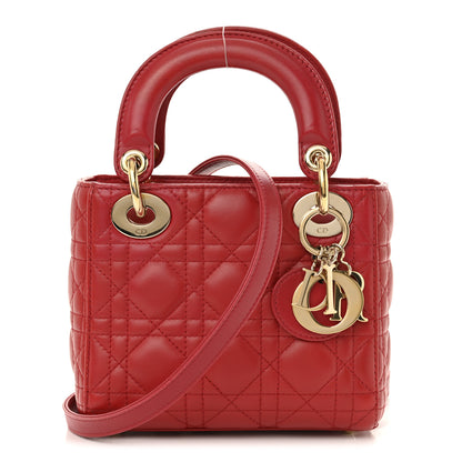 Christian Dior Lambskin Cannage Mini Lady Dior Red 1 of 15