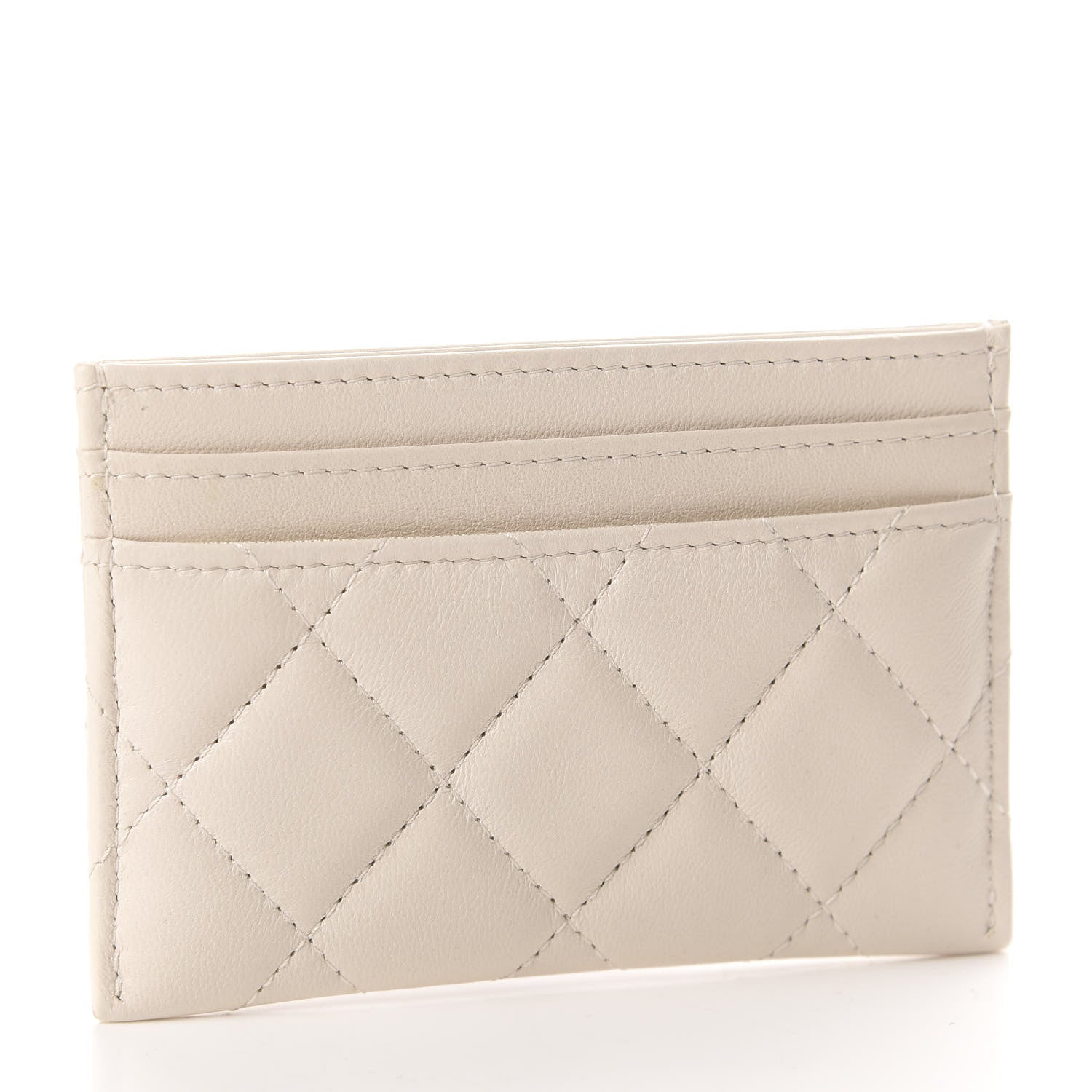 Chanel Goatskin Quilted French New Wave Card Holder Ivory 3 of 9