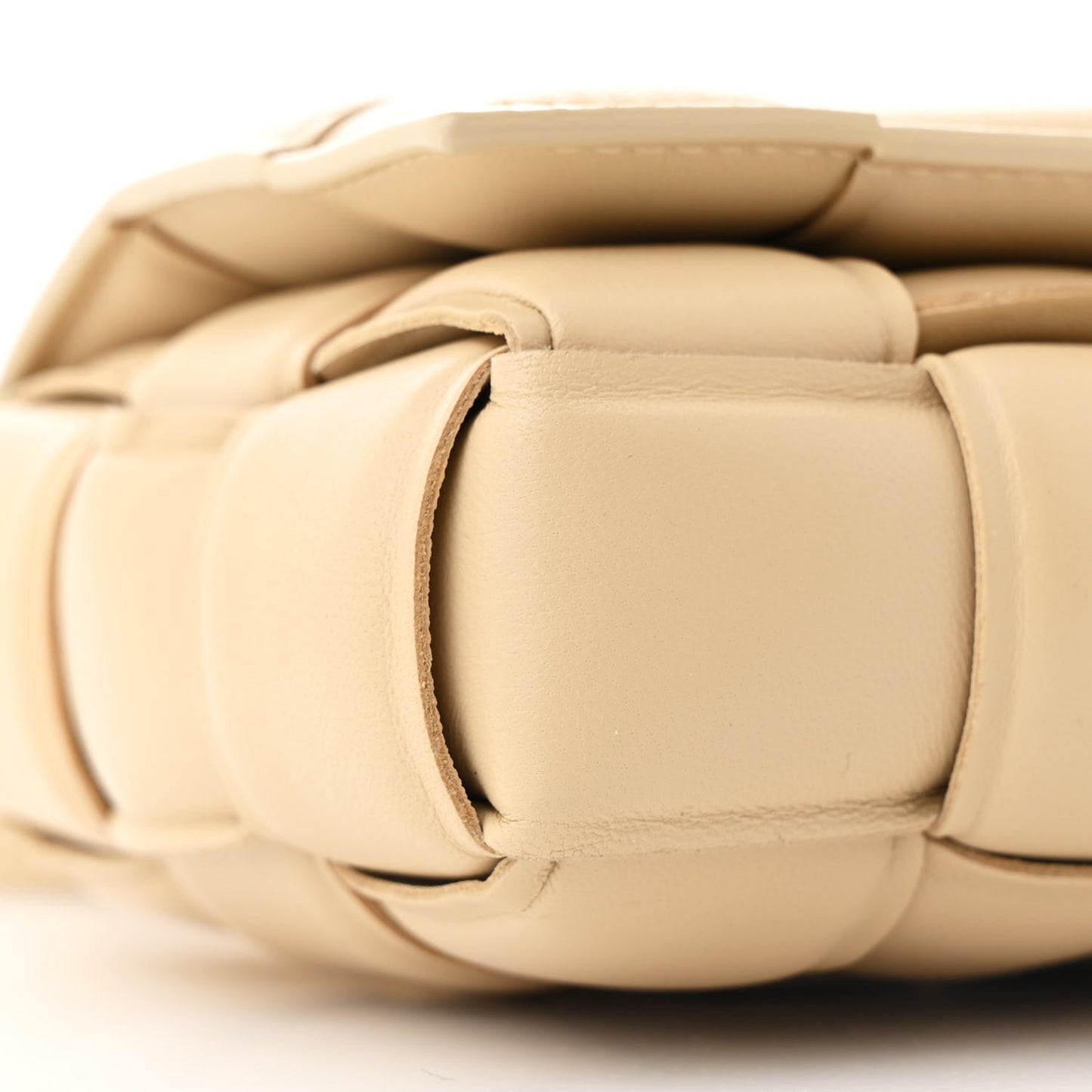 Nappa Maxi Intreccio Small Padded Cassette Crossbody Bag Porridge