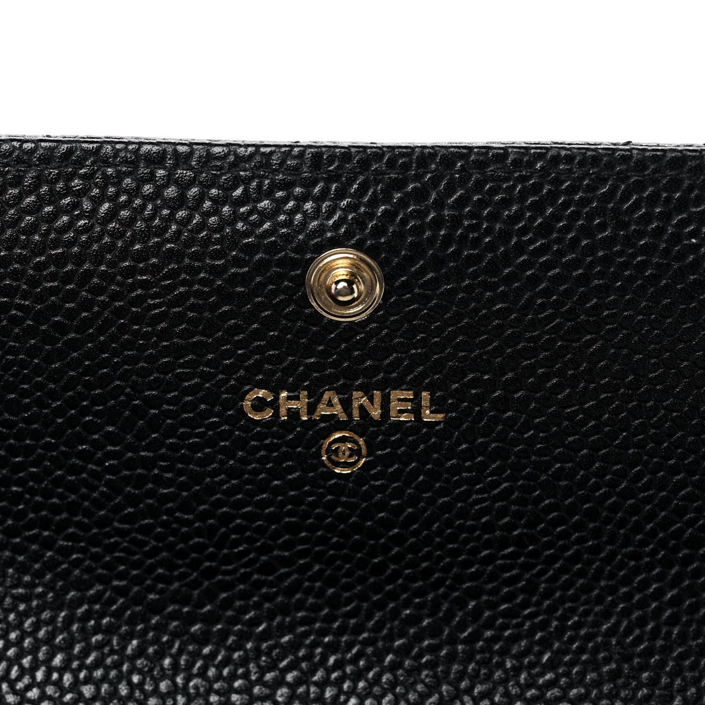 Caviar Quilted Large Gusset Flap Wallet Black