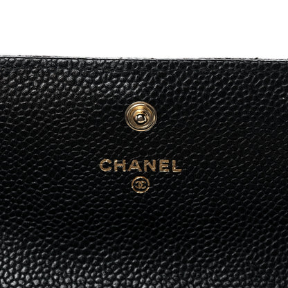 Chanel Caviar Quilted Large Gusset Flap Wallet Black 6 of 13