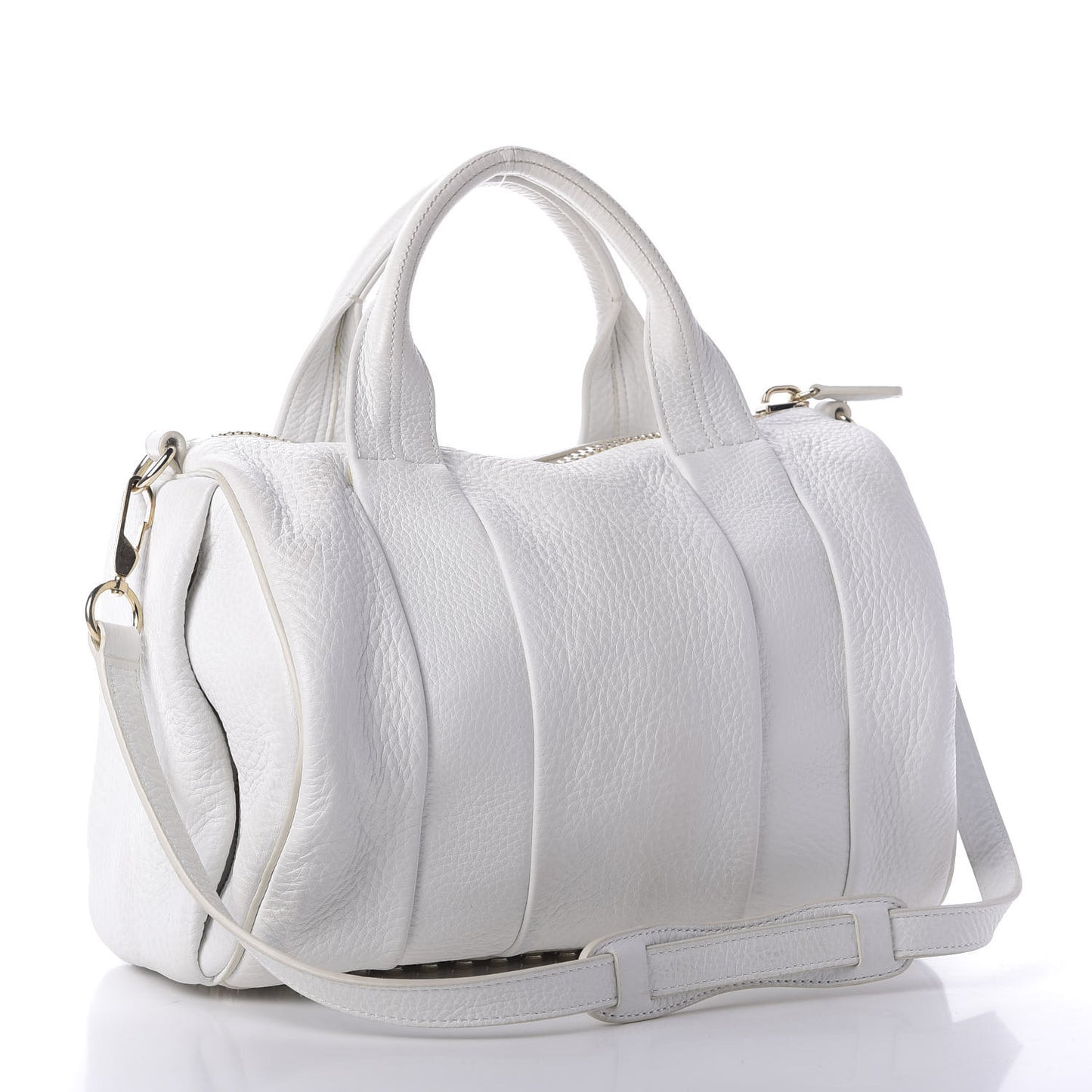 Pebbled Lambskin Rocco White Gold Hardware
