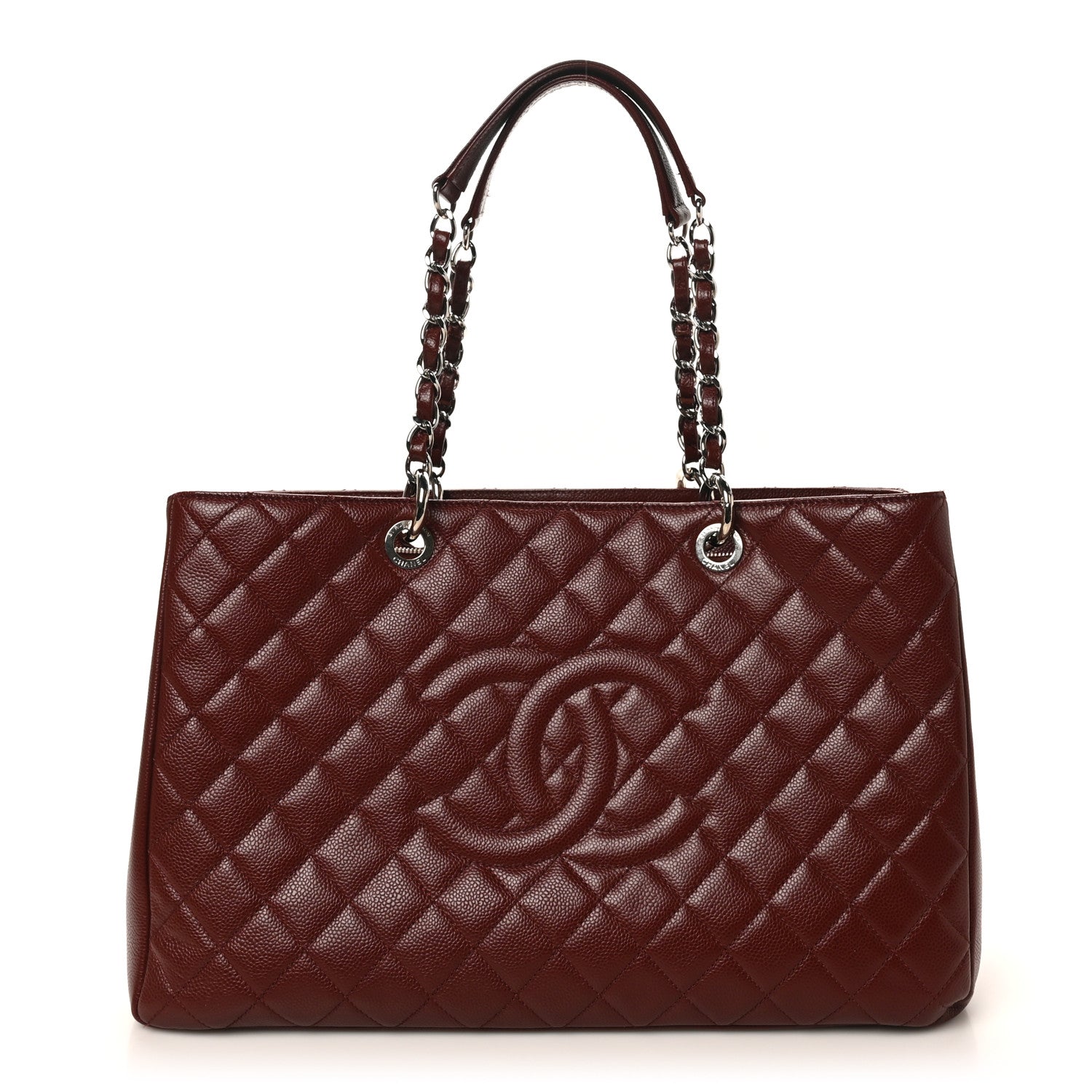 Chanel Caviar Quilted XL Grand Shopping Tote GST Dark Burgundy 1 of 10