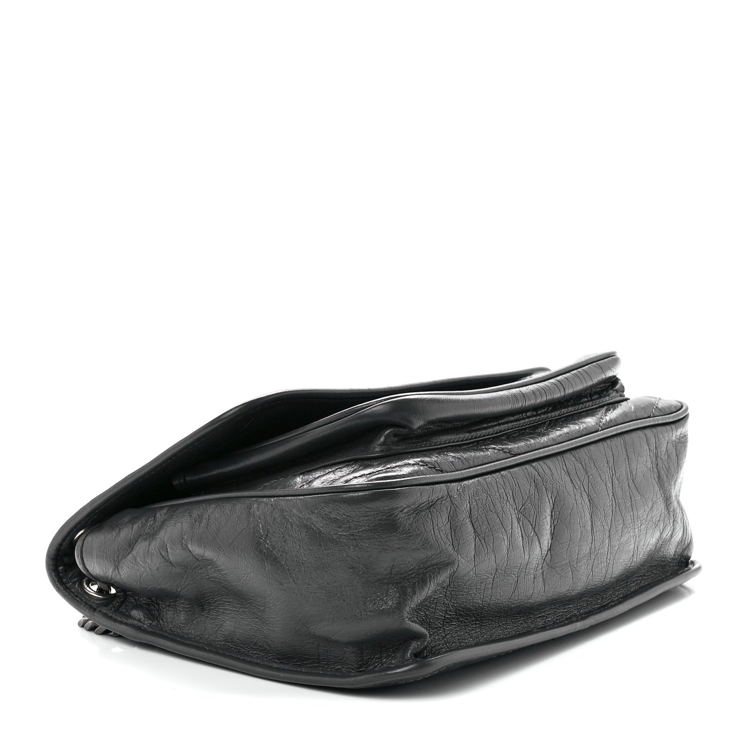 Crinkled Calfskin Matelasse Monogram Baby Niki Chain Satchel Storm