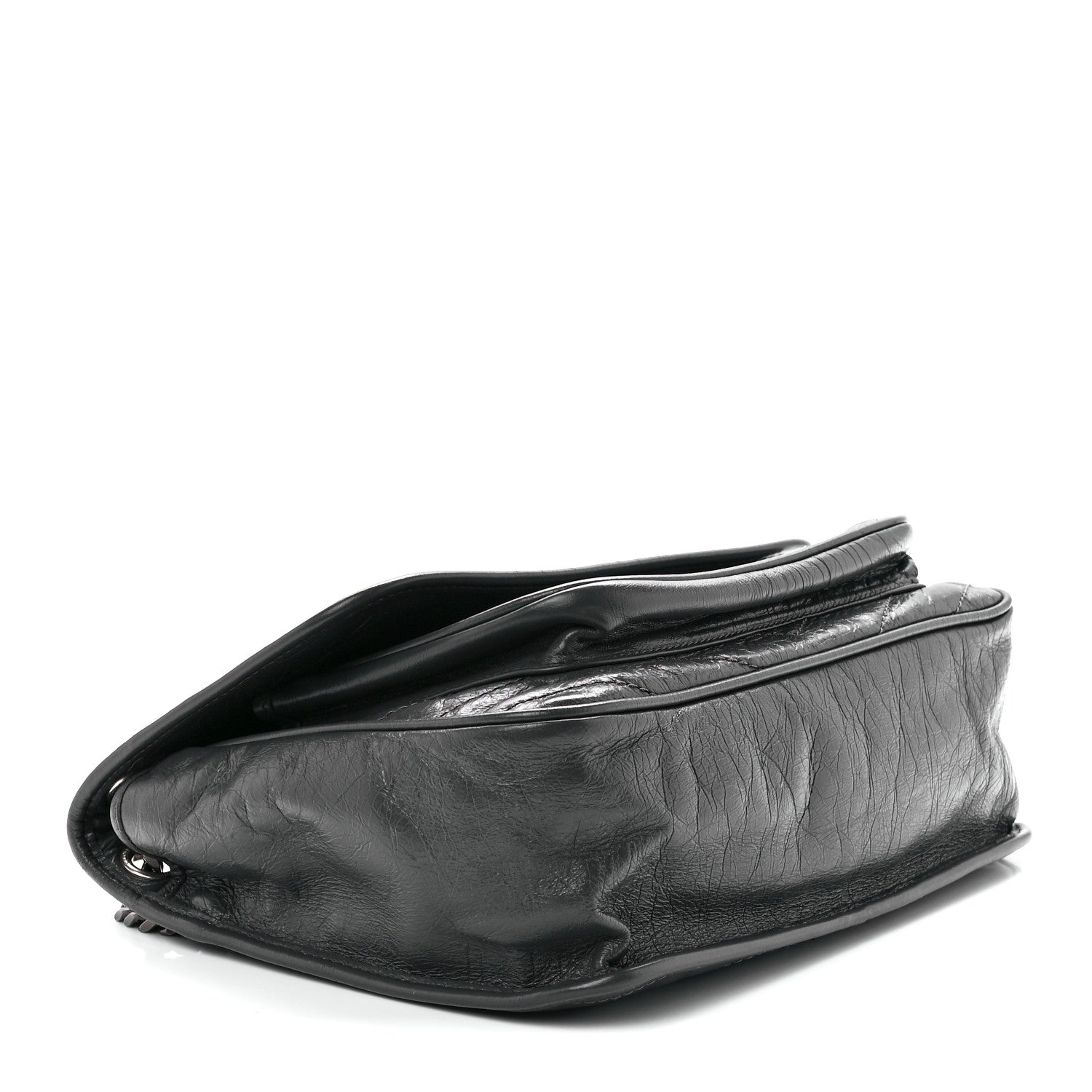 Saint Laurent Crinkled Calfskin Matelasse Monogram Baby Niki Chain Satchel Storm 4 of 11