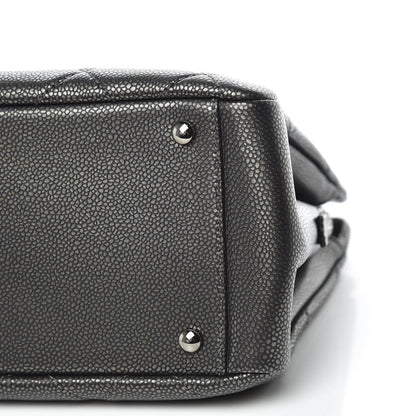Chanel Metallic Caviar Quilted CC Tote Dark Silver 9 of 12