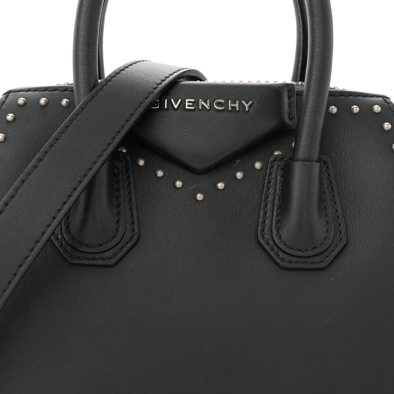 Givenchy Smooth Calfskin Mini Studded Antigona Black 8 of 15