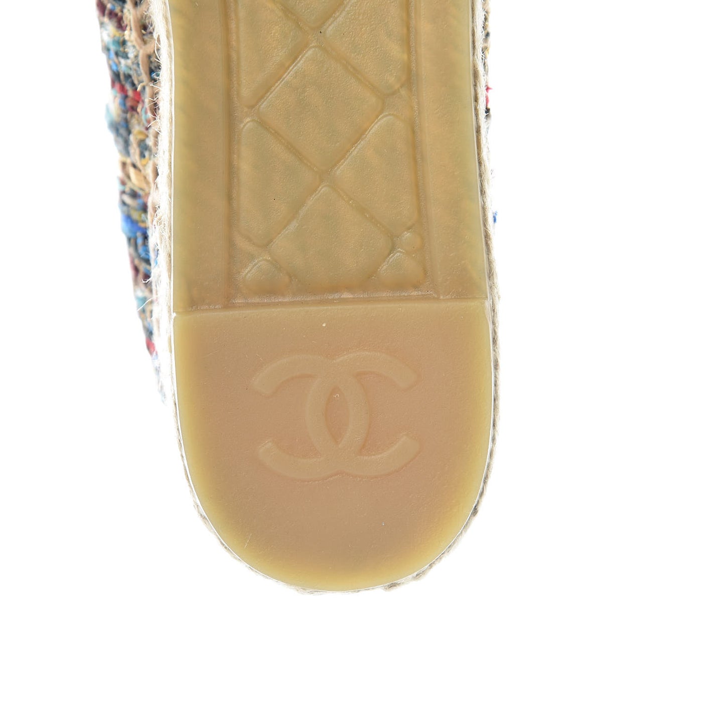 Tweed Grosgrain CC Espadrilles 38 Multicolor