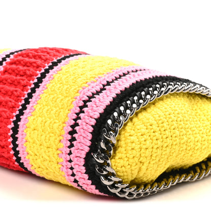 Stella McCartney Cotton Crochet Striped Mini Falabella Tote Pink Multicolor 9 of 9