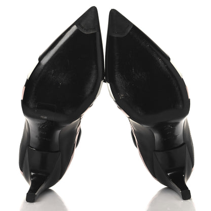 Louis Vuitton Calfskin Rubber Streamline Lace Up Pumps 40 Black White Pink 6 of 8