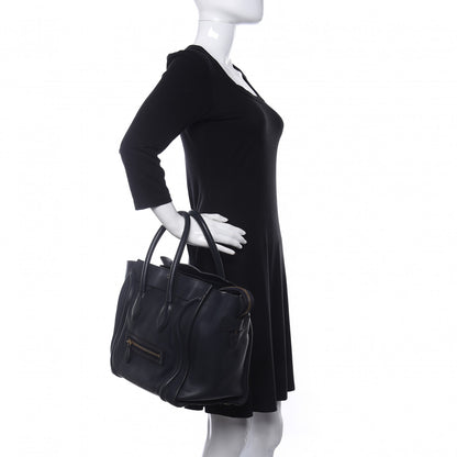 Celine Smooth Calfskin Mini Luggage Midnight 2 of 10