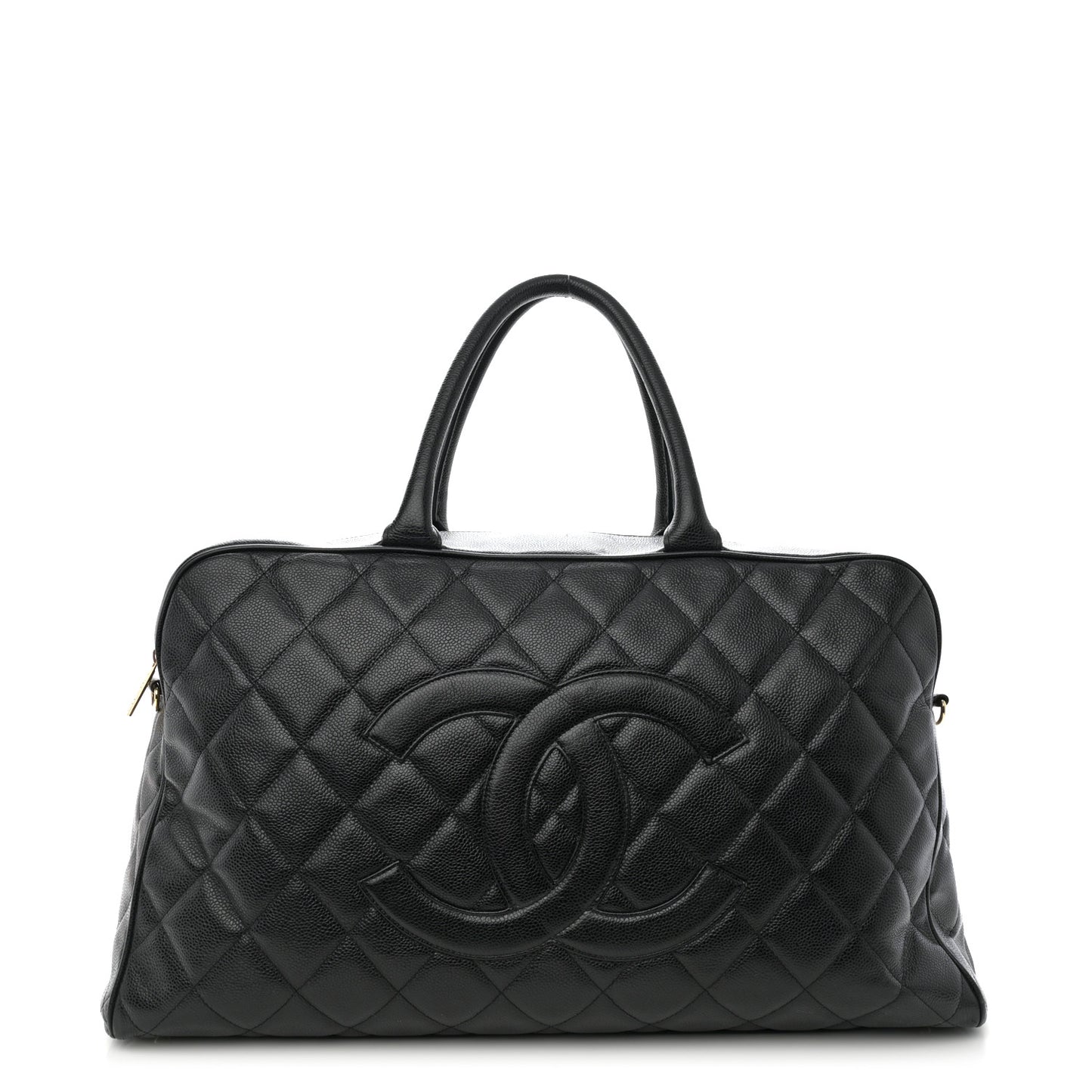 Caviar Quilted Large Bowler Black