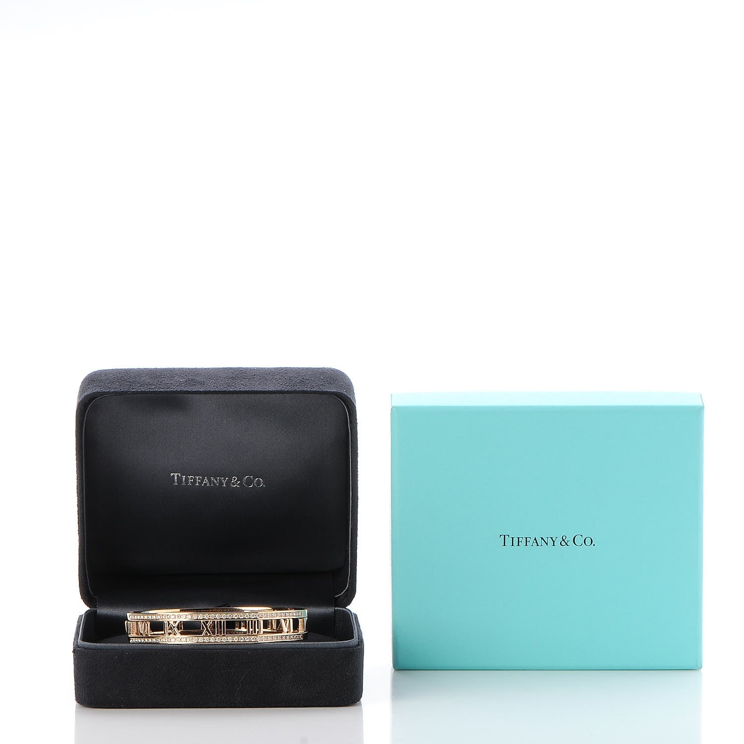 Tiffany 18K Rose Gold Atlas Open Hinged Bangle M 6 of 6