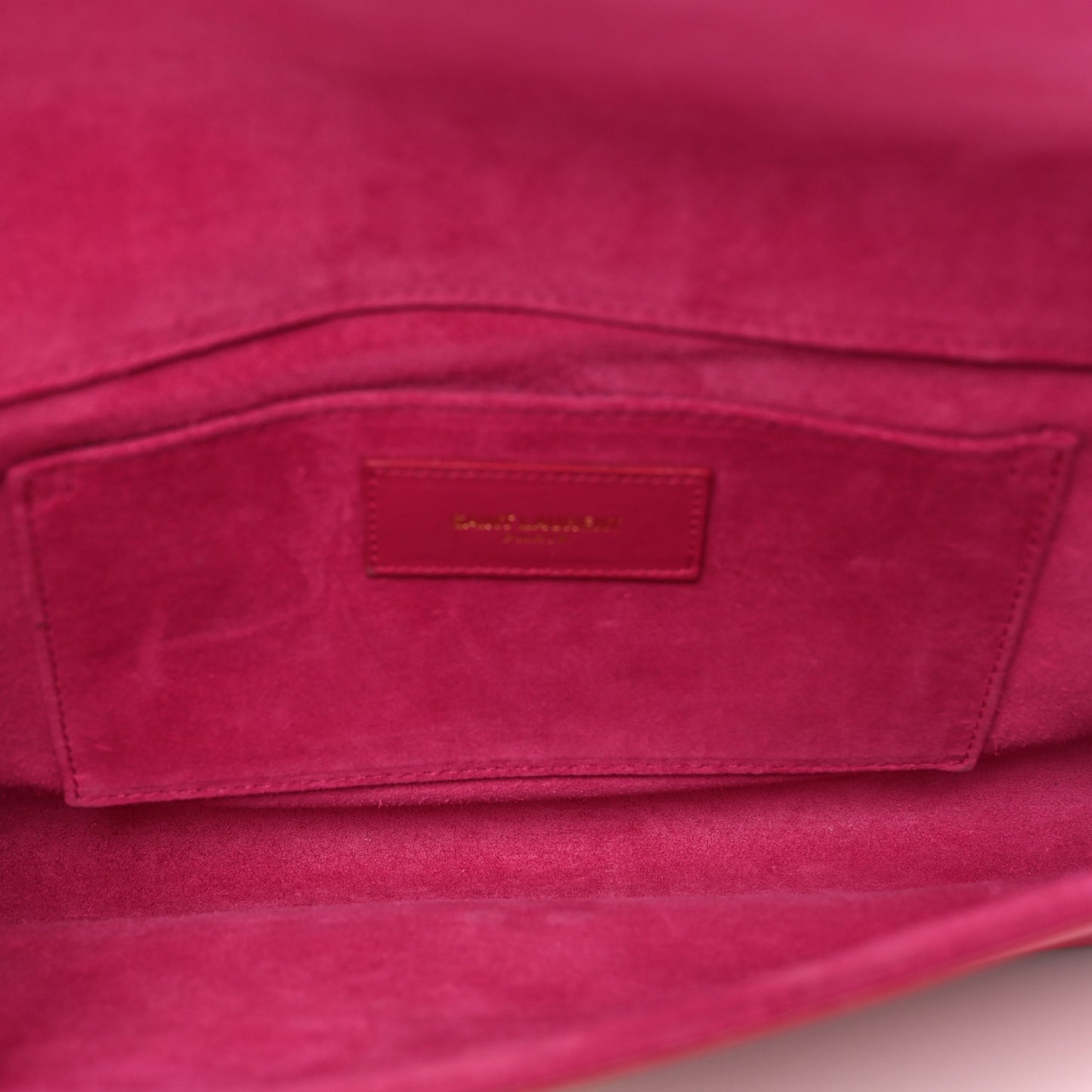 Calfskin Classic Y Ligne Clutch Fuchsia