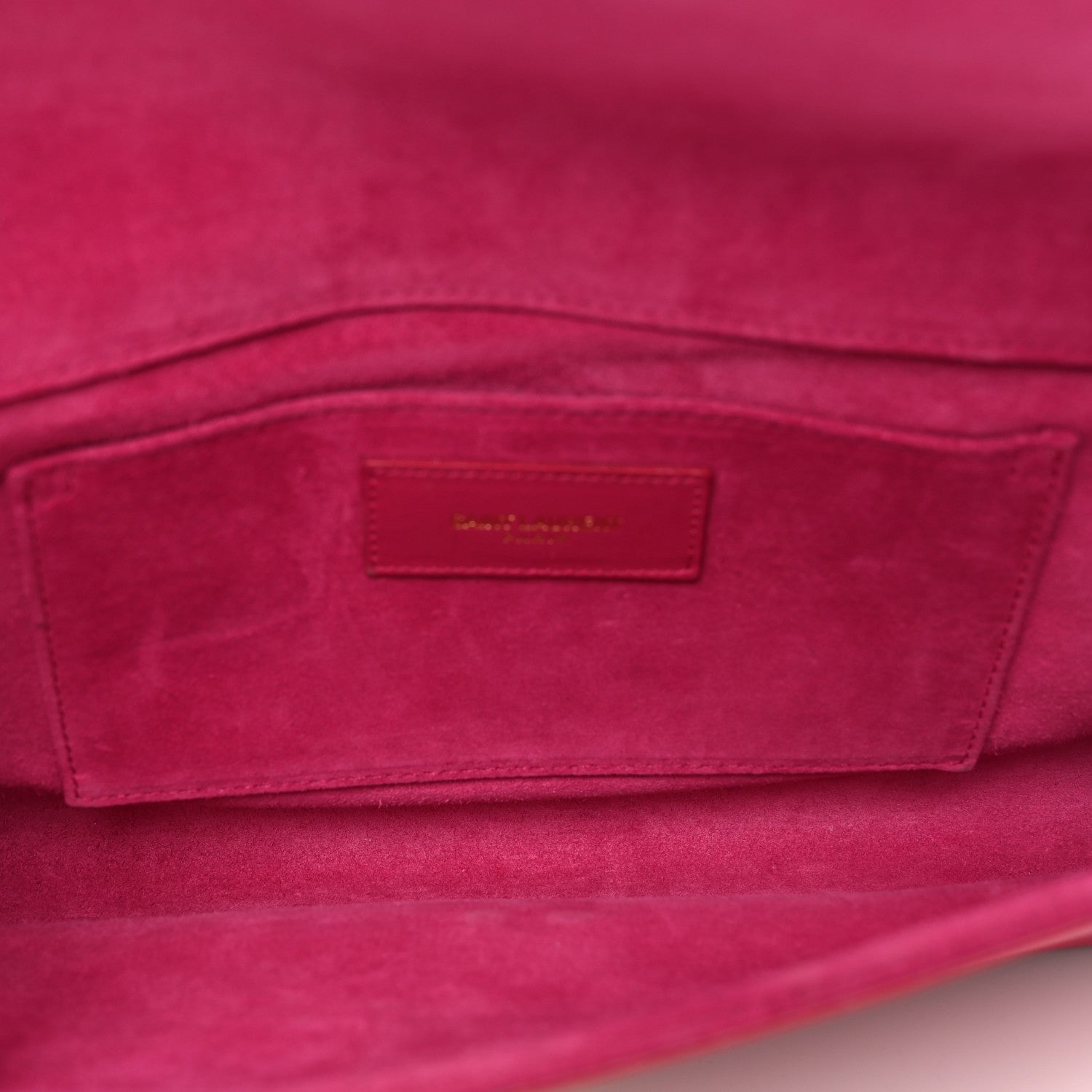 Saint Laurent Calfskin Classic Y Ligne Clutch Fuchsia 5 of 7