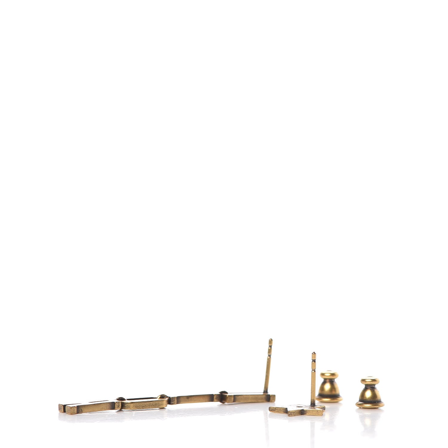 Christian Dior Metal Logo Star Dior Earrings Gold 3 of 4