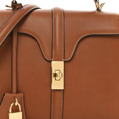 Celine Satinated Calfskin Small 16 Top Handle Bag Tan 9 of 11