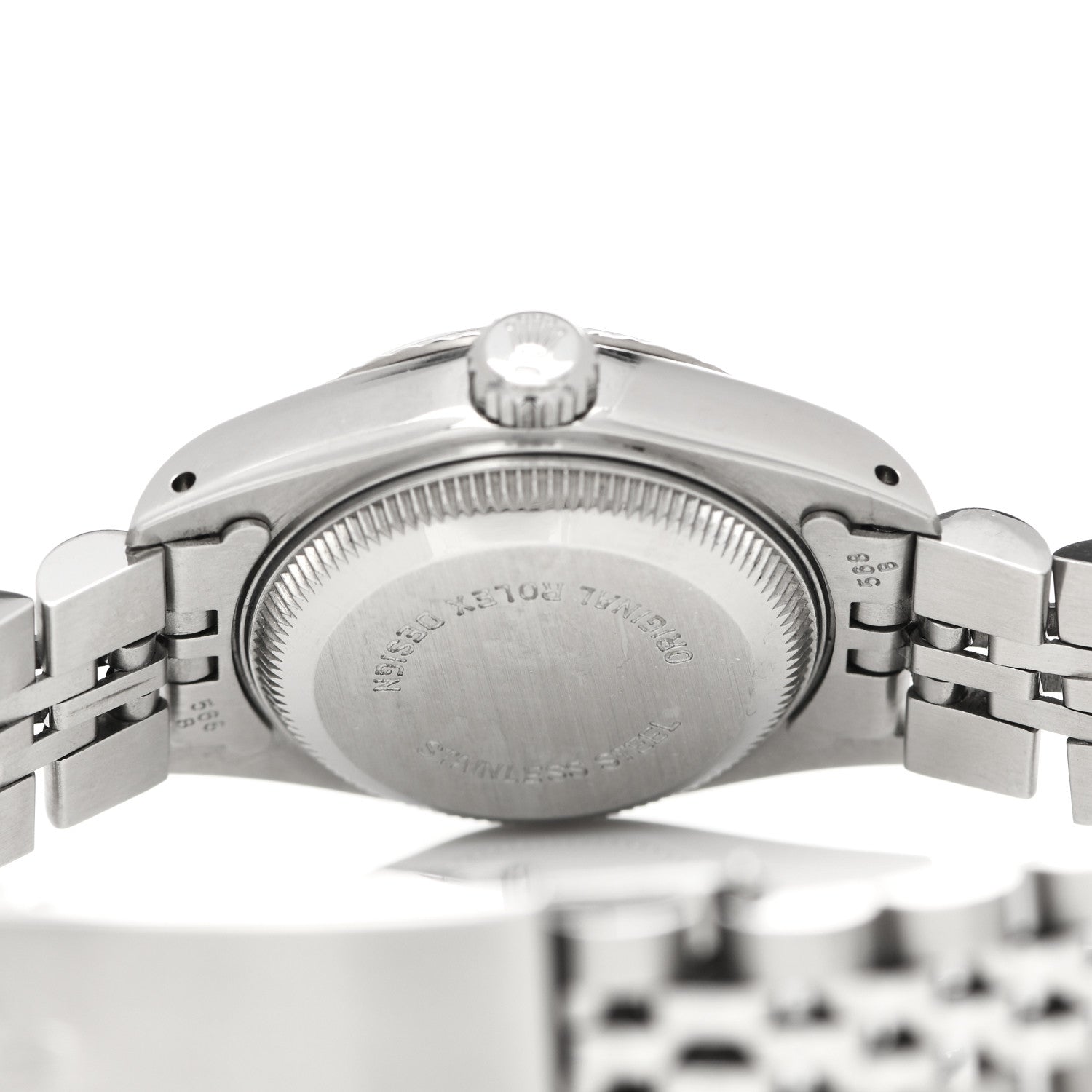 Rolex Stainless Steel 18K White Gold Diamond 26mm Oyster Perpetual Datejust Watch Blue Gradient 69174 4 of 4