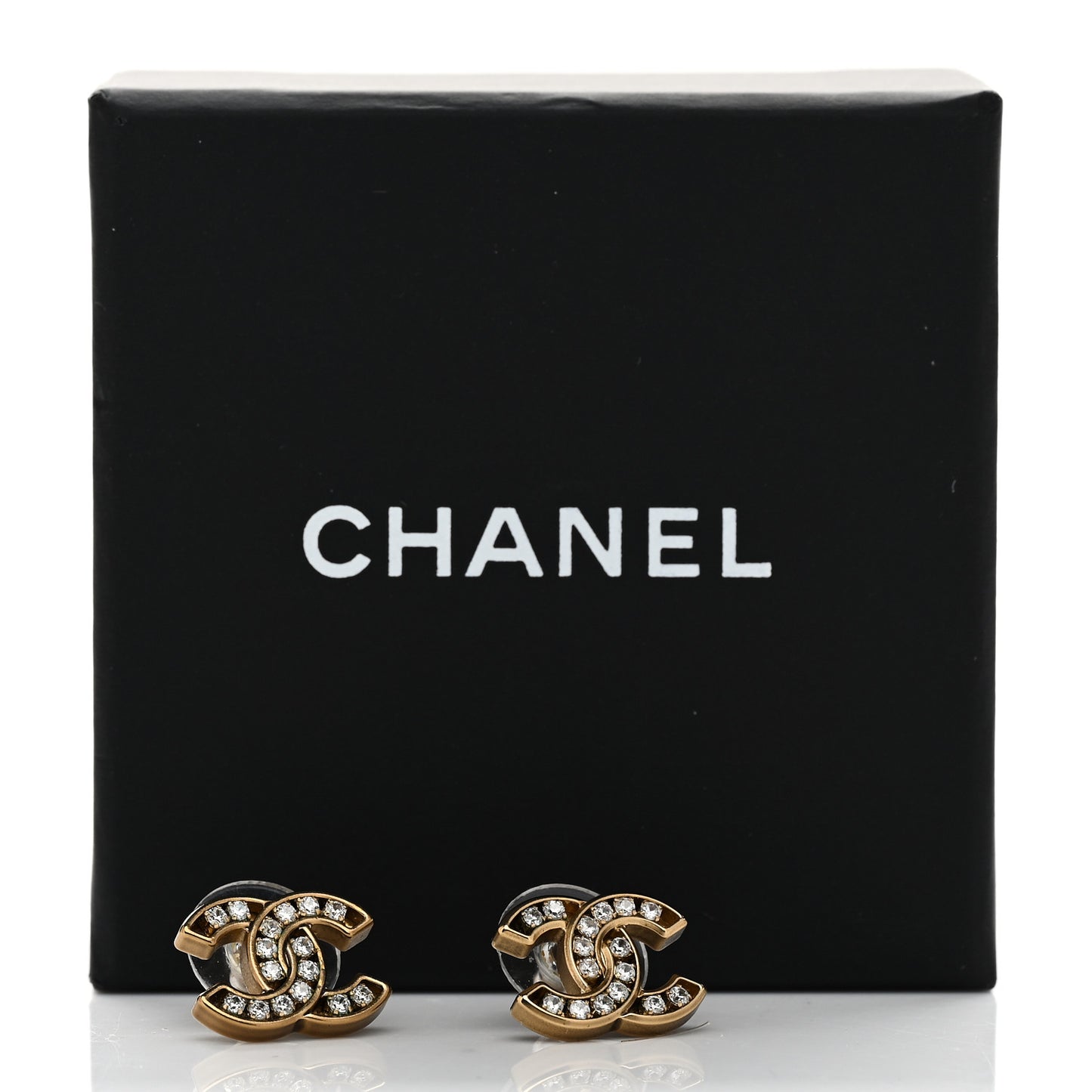 Crystal CC Earrings Gold