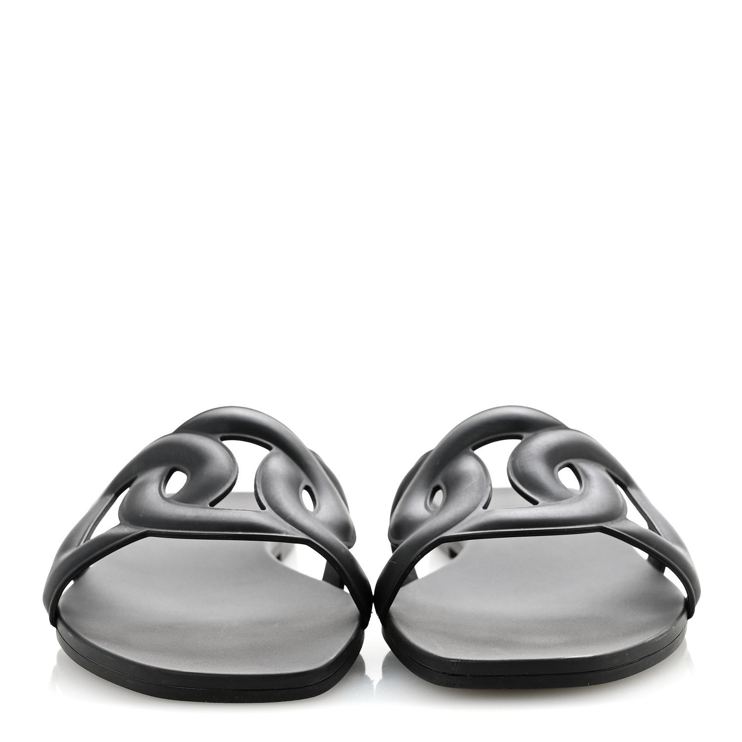 Hermes Rubber Aloha Sandals 36 Black 3 of 12