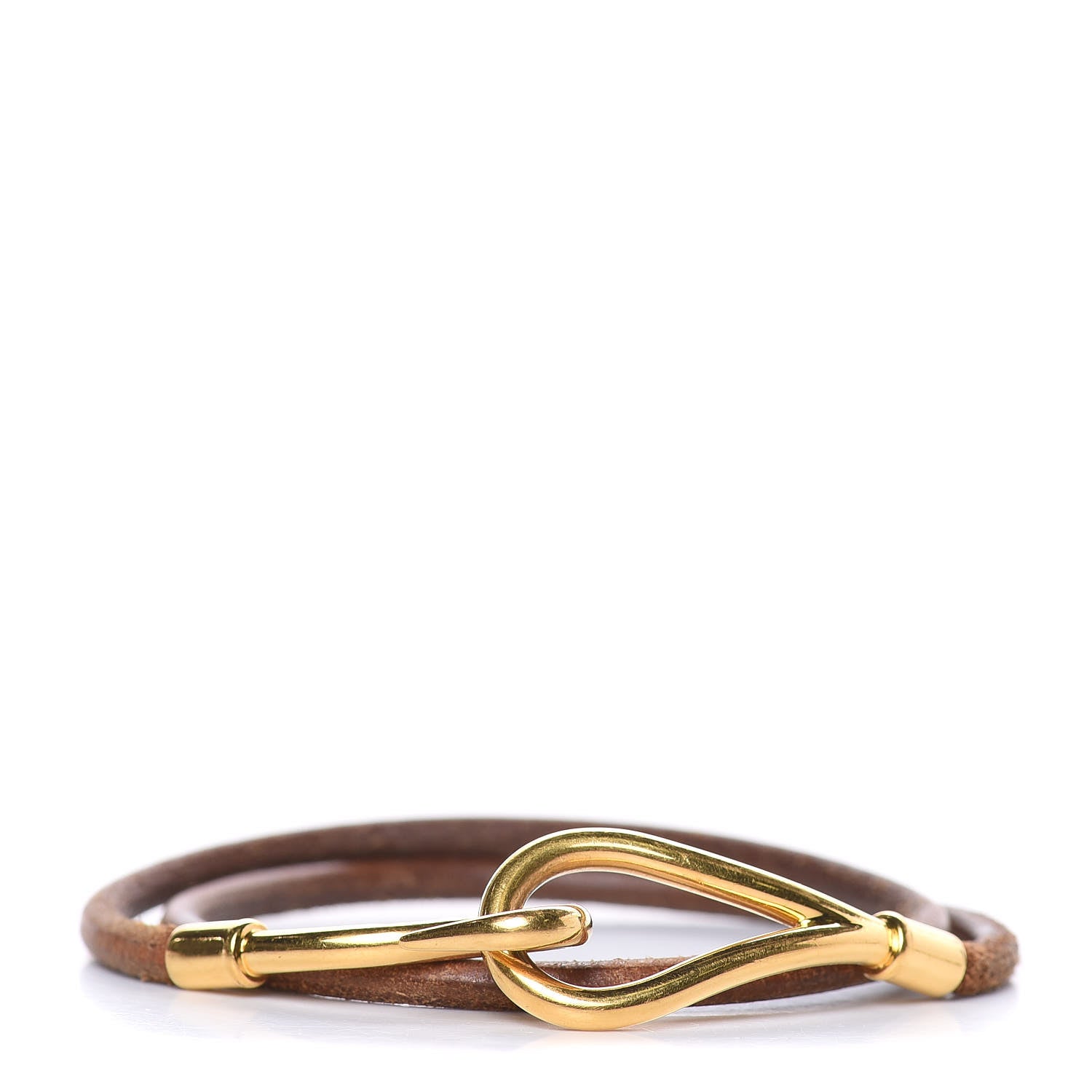Hermes Natural Bridle Jumbo Double Tour Bracelet Bouton 1 of 4