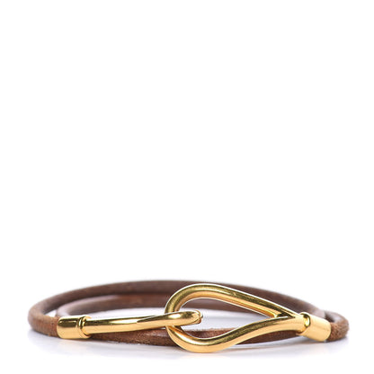Hermes Natural Bridle Jumbo Double Tour Bracelet Bouton 1 of 4