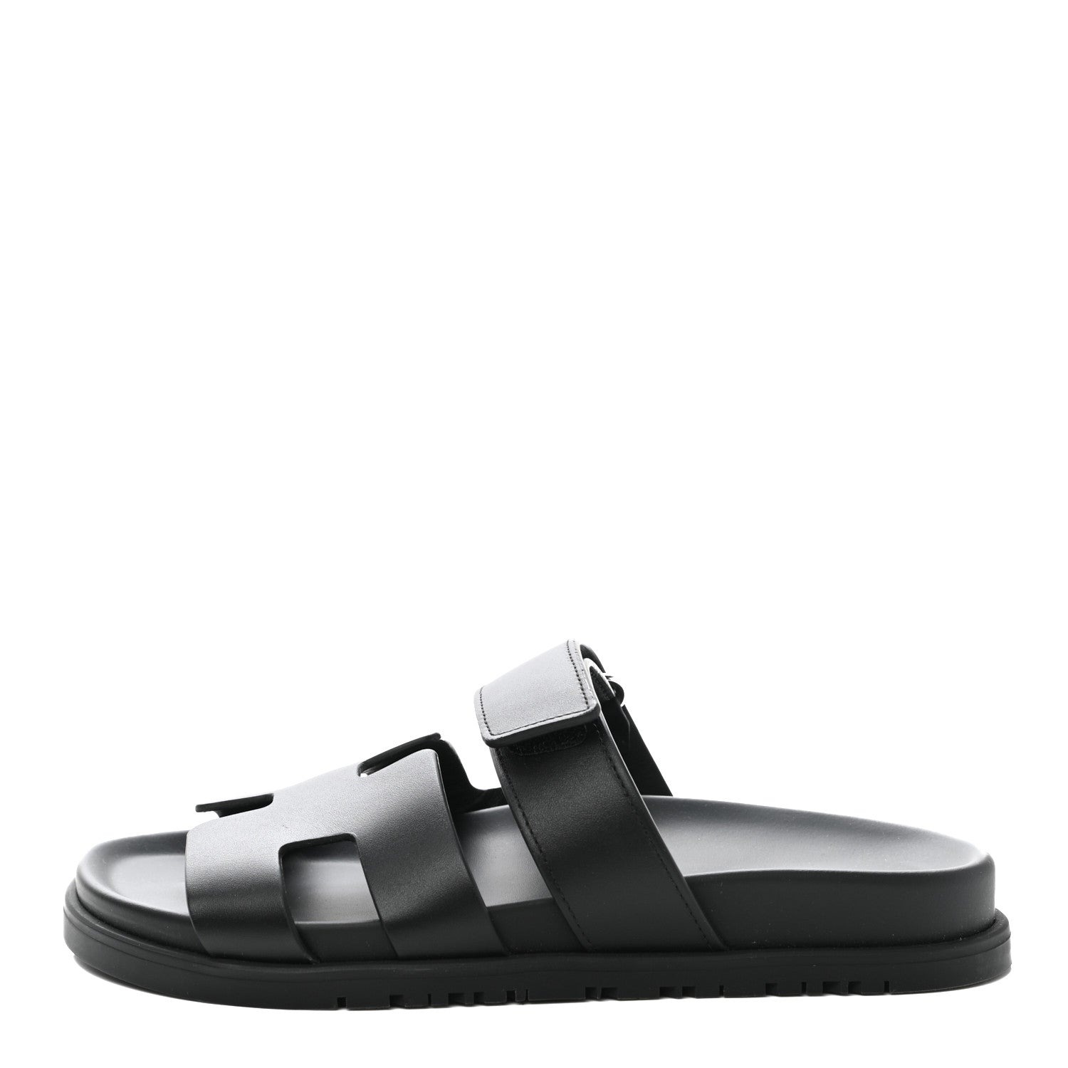 Hermes Calfskin Womens Chypre Sandals 36 Black 1 of 10
