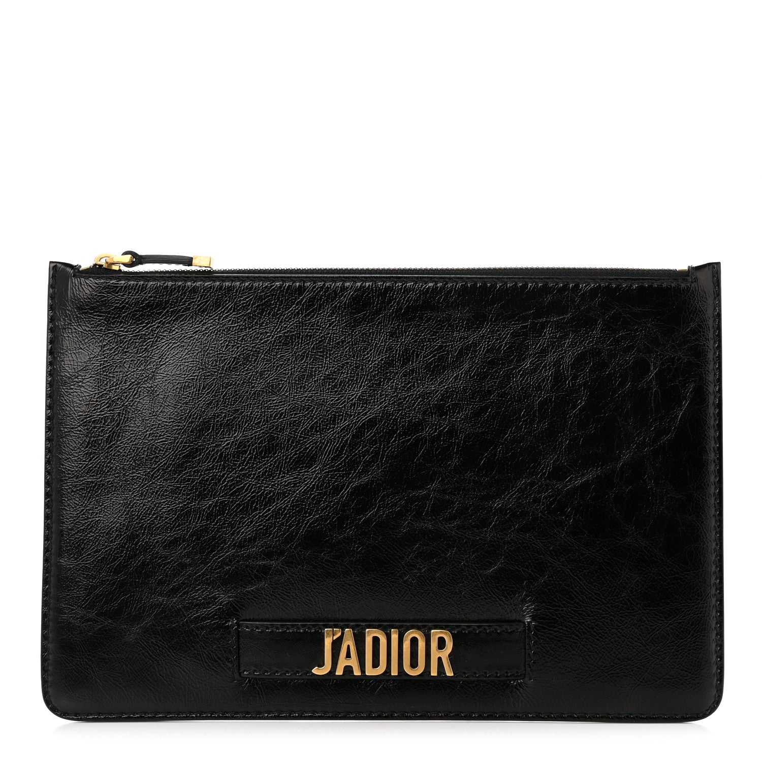 Christian Dior Crinkled Calfskin J'Adior Flat Clutch Black 1 of 9