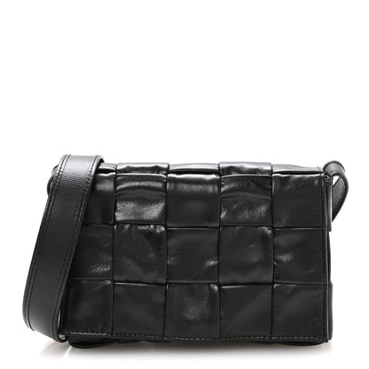 Bottega Veneta Paper Calfskin Maxi Intreccio Cassette Crossbody Bag Black 1 of 9