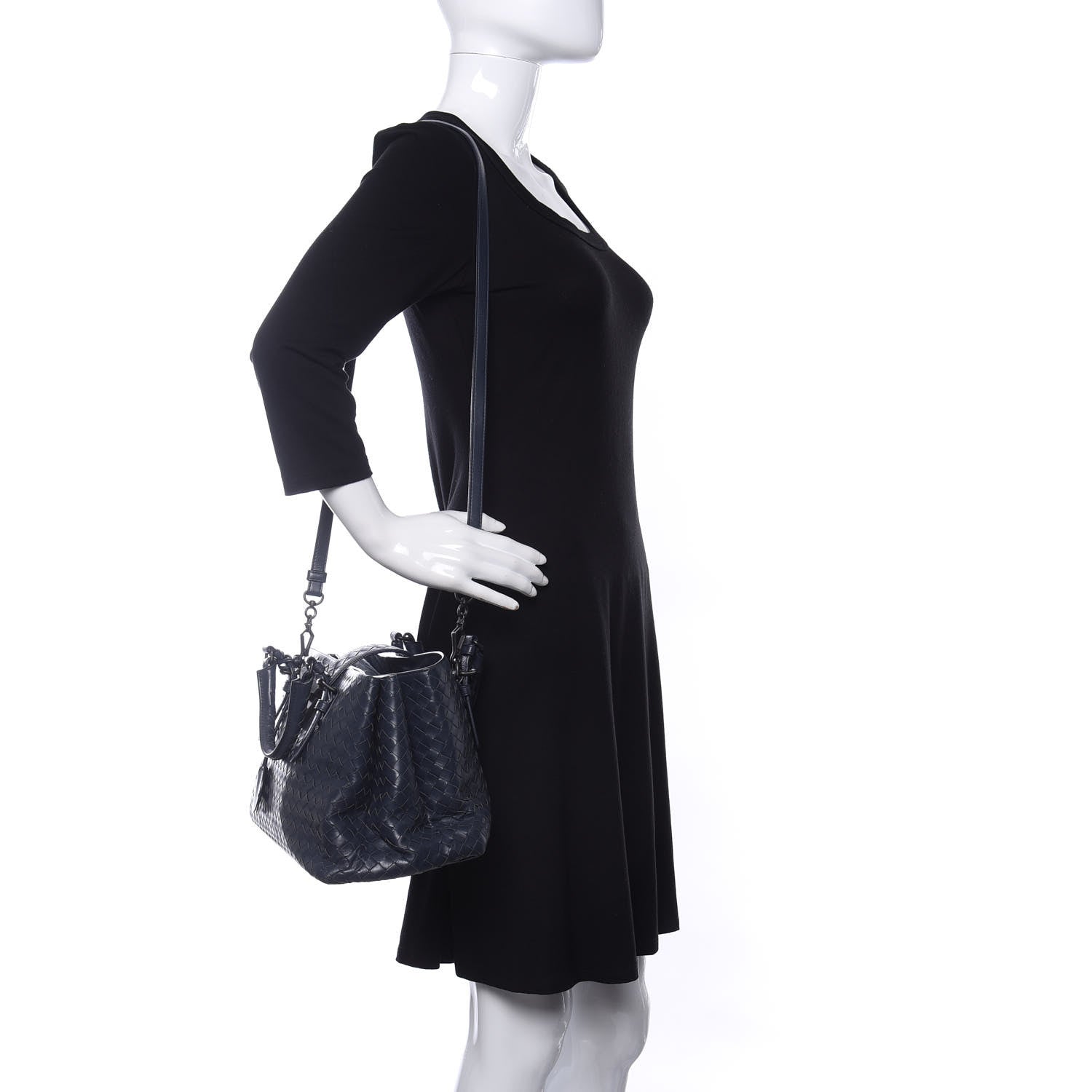 Bottega Veneta Nappa Intrecciato Small Roma Tote Dark Blue 2 of 9