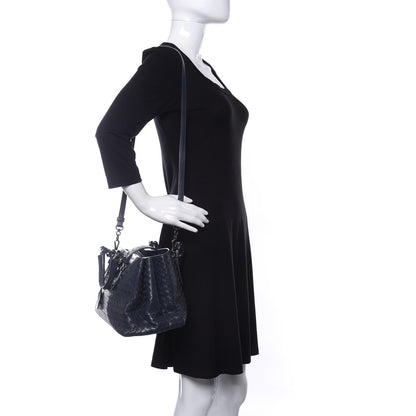 Bottega Veneta Nappa Intrecciato Small Roma Tote Dark Blue 2 of 9