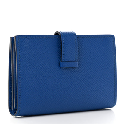 Hermes Epsom Bearn Card Holder Wallet Bleu Zellige 3 of 7