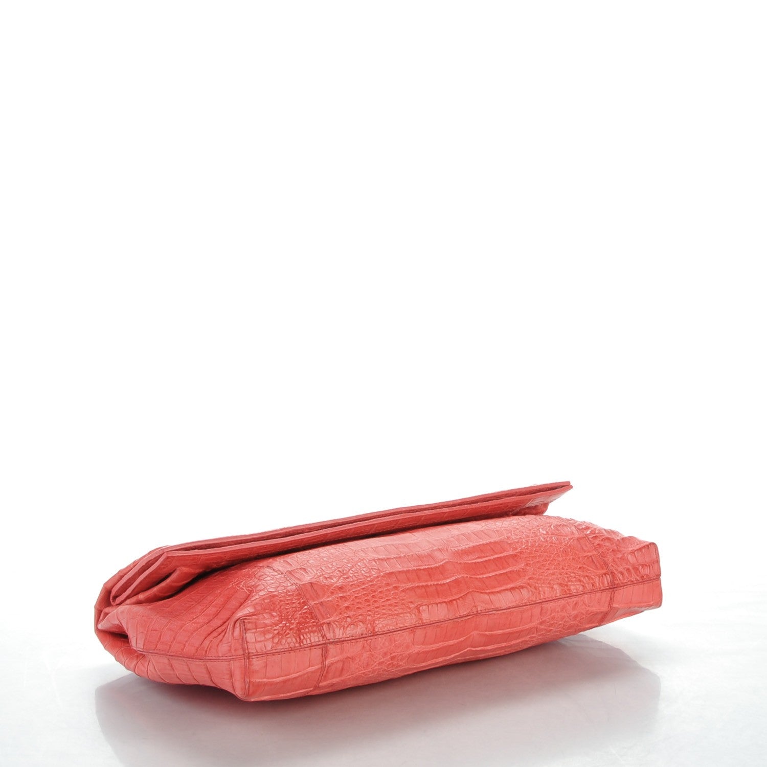 Nancy Gonzalez Shiny Crocodile Foldover Clutch Pink 4 of 7