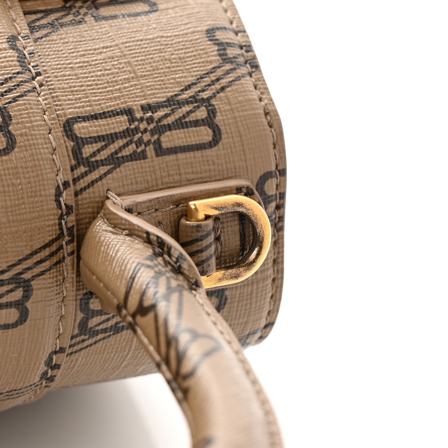 Balenciaga Coated Canvas BB Monogram Small Hourglass Top Handle Bag Beige Brown 12 of 12