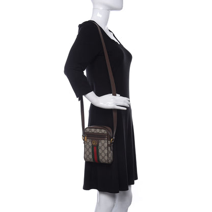 Gucci GG Supreme Monogram Web Mini Ophidia Messenger Brown 2 of 11
