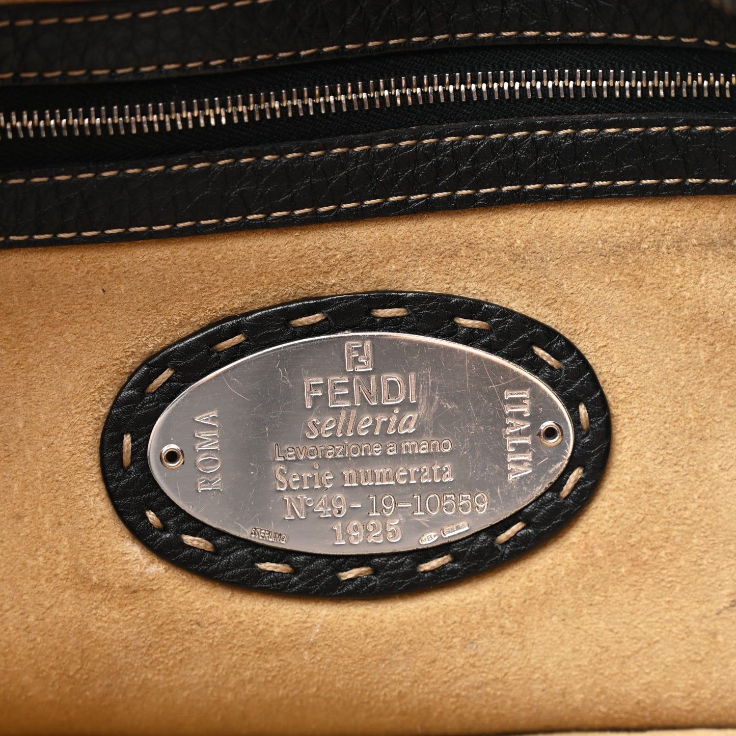 Calfskin Romano Selleria Diablo Large Shopper Black