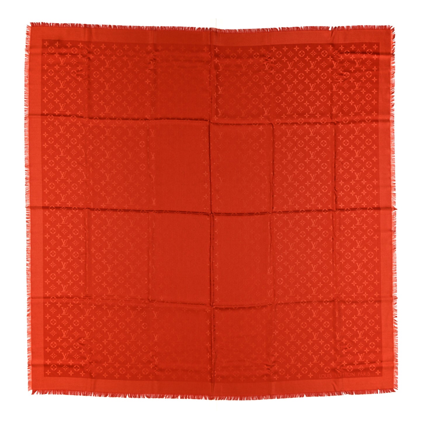Silk Wool Monogram Shawl  Orient