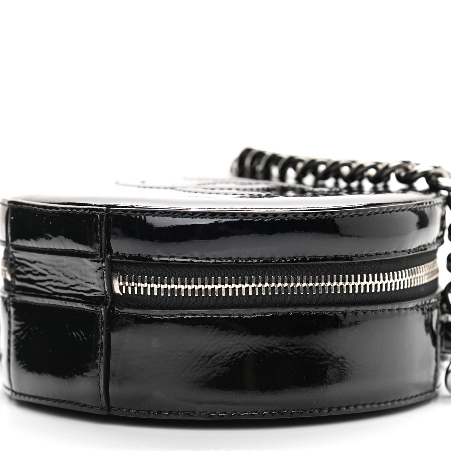 Patent Round As Earth Evening Bag Black